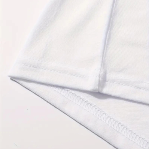 Alternative view of Baskılı Oversize Bisiklet Yaka T-shirt - Beyaz
