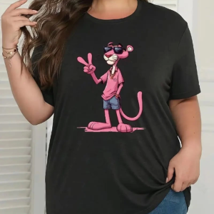 Baskılı Oversize Bisiklet Yaka T-shirt - Beyaz