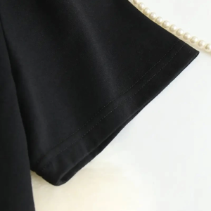 Alternative view of Baskılı Oversize Bisiklet Yaka T-shirt - Siyah
