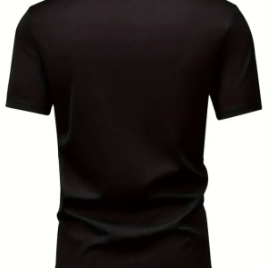 Alternative view of Baskılı Oversize Bisiklet Yaka T-shirt - Siyah