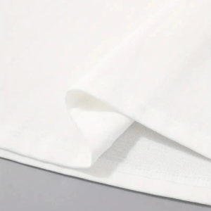 Alternative view of Baskılı Oversize Bisiklet Yaka T-shirt - Beyaz