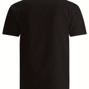 Alternative view of Baskılı Oversize Bisiklet Yaka T-shirt - Siyah