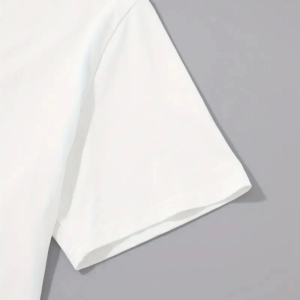 Alternative view of Baskılı Oversize Bisiklet Yaka T-shirt - Beyaz