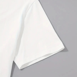 Alternative view of Baskılı Oversize Bisiklet Yaka T-shirt - Beyaz