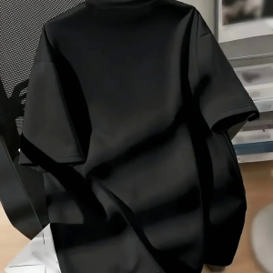 Alternative view of New York Baskılı Oversize Bisiklet Yaka T-shirt - Siyah
