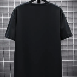Alternative view of Baskılı Oversize Bisiklet Yaka T-shirt - Siyah