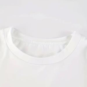 Alternative view of Baskılı Oversize Bisiklet Yaka T-shirt - Beyaz