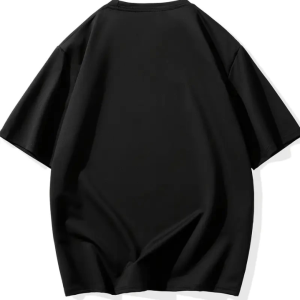 Alternative view of Baskılı Oversize Bisiklet Yaka T-shirt - Siyah
