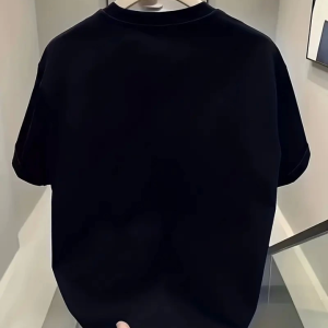 Alternative view of Baskılı Oversize Bisiklet Yaka T-shirt - Siyah