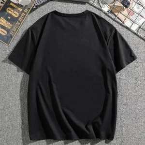Alternative view of Erkek Dağ Grafikli Tişört, Yaz Için Büyük Beden Rahat T-shirt - Siyah