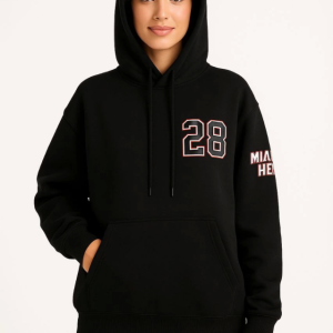 Üç İplik Kapüşonlu Ön Ve Arka Baskılı SweatShirt Hoodie - Siyah