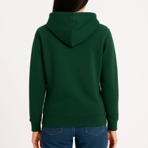 Alternative view of Üç İplik Kapüşonlu Kanguru Çepli SweatShirt Hoodie - Haki