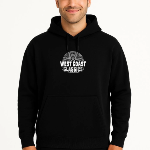 Alternative view of Erkek Üç İplik Kapüşonlu Ön Ve Arka Baskılı SweatShirt Hoodie - Siyah
