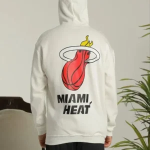 Alternative view of Erkek Sırt Baskılı Oversize Üç İplik Kapüşonlu Sweatshirt - Beyaz