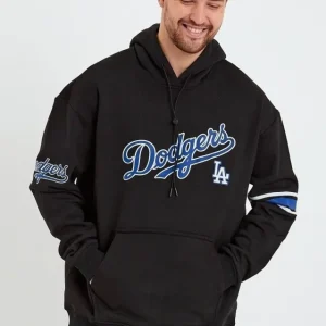 Alternative view of Erkek Baskılı Kapşonlu Üç Iplik Oversize Sweatshirt - Siyah
