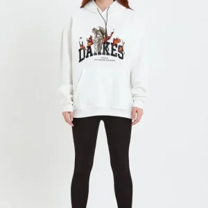 Alternative view of DANKES Baskılı Kapüşonlu Sweat - Beyaz