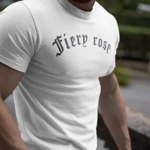 Alternative view of Erkek Bisiklet Yaka Baskılı Oversize T-Shirt - Beyaz