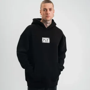 Unisex Kapşonlu Uzun Kol Patchli Nakışlı SweatShirt - Siyah