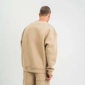 Alternative view of Uzun Kol Bisiklet Yaka Basic SweatShirt - Bej