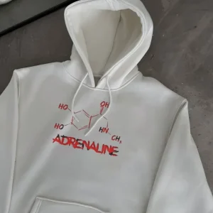 Kışlık Uzun Kol Kapüşonlu SweatShirt - Beyaz