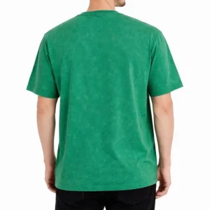Alternative view of Erkek Asit Yıkama Bisiklet Yaka Kısa Kollu Oversize T-Shirt Tişört - Yeşil