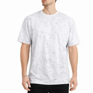 Alternative view of Erkek Asit Yıkama Bisiklet Yaka Kısa Kollu Oversize T-Shirt Tişört - Beyaz