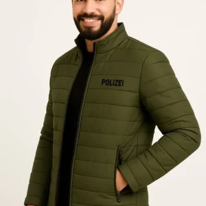 Alternative view of Erkek Mikro Su İtici Kapitone Baskılı Astarlı Fermuarlı Bomber Mont - Haki