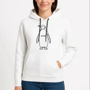 Alternative view of Nihilist Penguen Özel Tasarım Oversize Kapüşonlu Sweatshirt - Beyaz