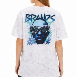 Alternative view of Asit Yıkamalı Oversize Tişört Future Worlds Baskılı Bisiklet Yaka Kısa Kollu Streetwear %100 Pamuk Street Style T-Shirt - Beyaz