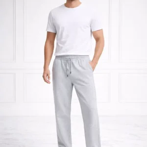 Erkek Düz Paça Beli Lastikli İpli Günlük Spor Eşofman Altı Rahat Fit - Gri