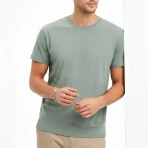 Erkek Bisiklet Yaka Tişört Regular Kalıp Basic Pamuklu Günlük Kullanım T-shirt - Mint Yeşili