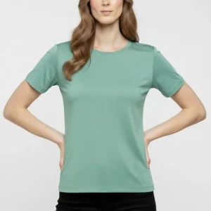 Alternative view of T-Shirt Bisiklet Yaka Slim Fit Likralı Tişört Günlük Basic Body - Mint Yeşili