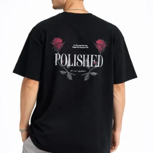 Alternative view of Erkek Bisiklet Yaka Baskılı  Kısa Kollu Tişört Streetwear Günlük Basic Pamuklu T-shirt - Siyah