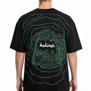 Alternative view of Erkek Bisiklet Yaka Baskılı Kısa Kollu Tişört Streetwear Günlük Basic Pamuklu T-shirt - Siyah