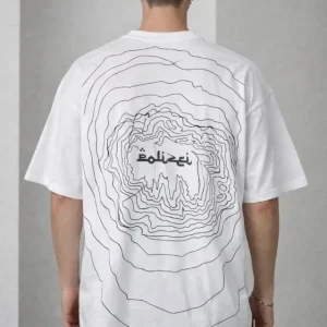 Erkek Bisiklet Yaka Baskılı Kısa Kollu Tişört Streetwear Günlük Basic Pamuklu T-shirt - Beyaz