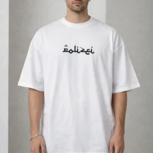 Alternative view of Erkek Bisiklet Yaka Baskılı Kısa Kollu Tişört Streetwear Günlük Basic Pamuklu T-shirt - Beyaz
