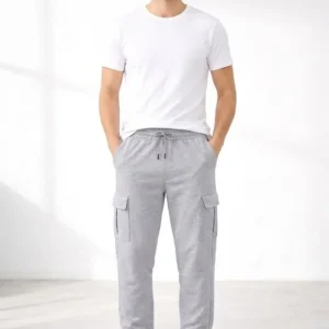 Alternative view of Erkek Jogger Eşofman Altı Regular Fit , Kargo Cepli, Lastikli Paça, Günlük Spor Pantolon - Gri