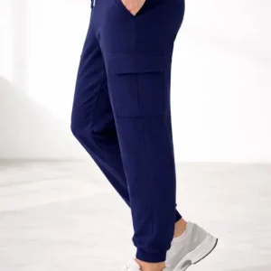 Erkek Jogger Eşofman Altı Regular Fit , Kargo Cepli, Lastikli Paça, Günlük Spor Pantolon - Lacivert