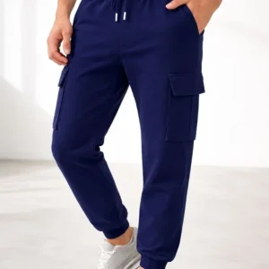 Alternative view of Erkek Jogger Eşofman Altı Regular Fit , Kargo Cepli, Lastikli Paça, Günlük Spor Pantolon - Lacivert