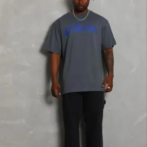 Alternative view of Erkek Baskılı T-Shirt Kısa Kol Bisiklet Yaka Regular Fit Rahat Kalıp Günlük Tişört - Füme