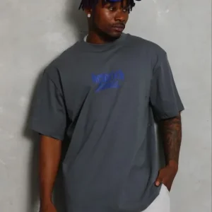Alternative view of Erkek Baskılı T-Shirt Kısa Kol Bisiklet Yaka Regular Fit Rahat Kalıp Günlük Tişört - Füme