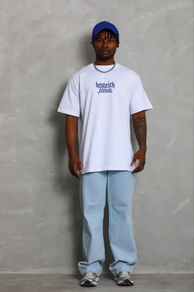 Erkek Baskılı T-Shirt Kısa Kol Bisiklet Yaka Regular Fit Rahat Kalıp Günlük Tişört - Beyaz - Görsel 2
