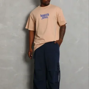 Alternative view of Erkek Baskılı T-Shirt Kısa Kol Bisiklet Yaka Regular Fit Rahat Kalıp Günlük Tişört - Bej