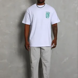 Alternative view of Erkek Baskılı T-Shirt Kısa Kol Bisiklet Yaka Regular Fit Rahat Kalıp Günlük Tişört - Beyaz