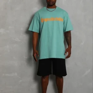 Alternative view of Erkek Baskılı T-Shirt Kısa Kol Bisiklet Yaka Regular Fit Rahat Kalıp Günlük Tişört - Mint Yeşili