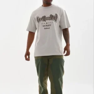 Alternative view of Erkek Baskılı T-Shirt Kısa Kol Bisiklet Yaka Regular Fit Rahat Kalıp Günlük Tişört - Gri