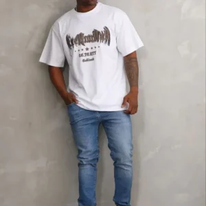 Alternative view of Erkek Baskılı T-Shirt Kısa Kol Bisiklet Yaka Regular Fit Rahat Kalıp Günlük Tişört - Beyaz