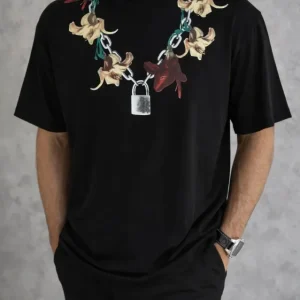 Alternative view of Erkek Baskılı T-Shirt Kısa Kol Bisiklet Yaka Regular Fit Rahat Kalıp Günlük Tişört - Siyah