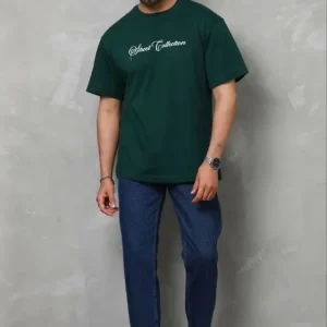 Alternative view of Erkek Baskılı T-Shirt Kısa Kol Bisiklet Yaka Regular Fit Rahat Kalıp Günlük Tişört - Çağla Yeşili