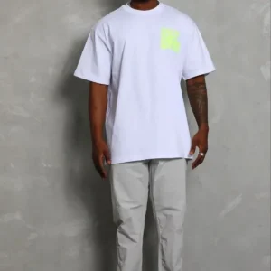 Alternative view of Erkek Baskılı T-Shirt Kısa Kol Bisiklet Yaka Regular Fit Rahat Kalıp Günlük Tişört - Beyaz